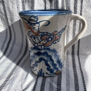Vintage JOHN B TAYLOR Cowboy FLARE MUG Louisville Pottery